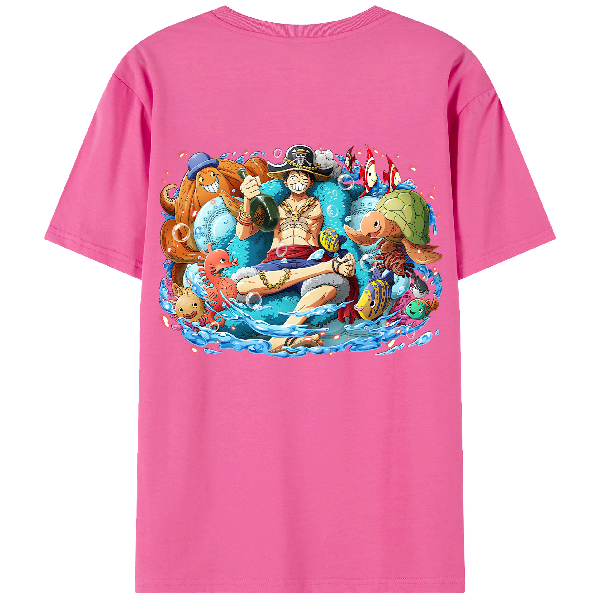 ワンピース モンキー・D・ルフィ ONE PIECE Monkey D. Luffy レディース半袖Tシャツ(バックプリント)